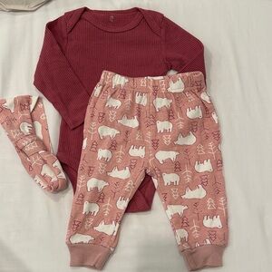Chick Pea Pink and White Kids Matching Set